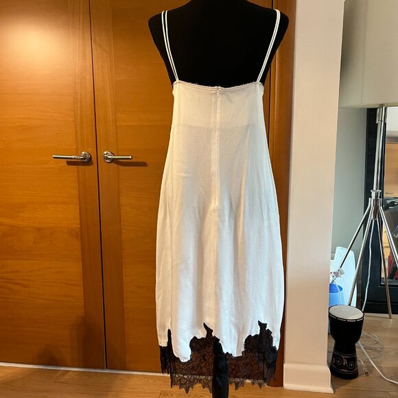 Zara Satin Slip Dress with Chantilly Lace Trim, NWT Size S - Picture 4 of 7